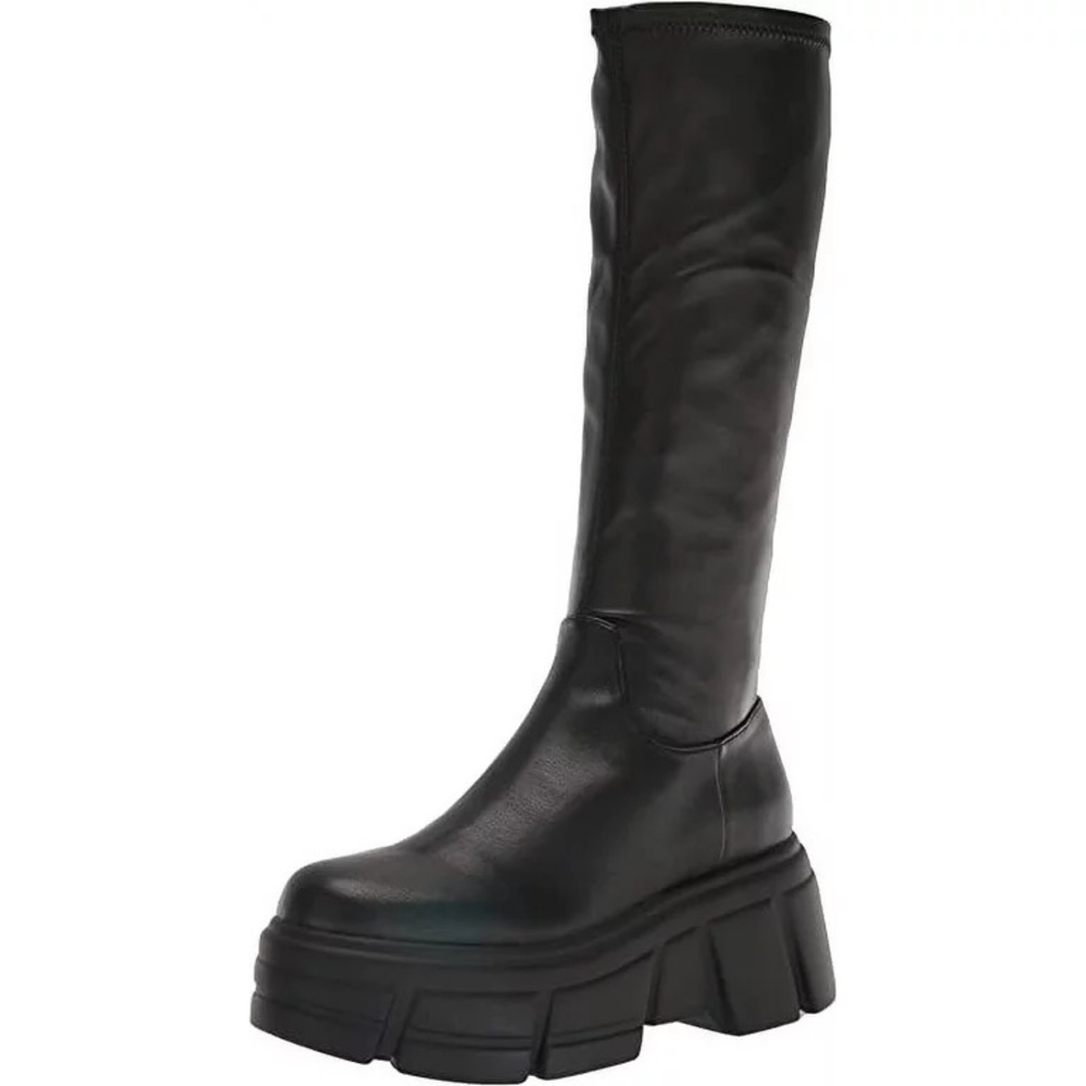 NIB Steve Madden Tero Black Lug Sole Chunky Platform Boots sz 9